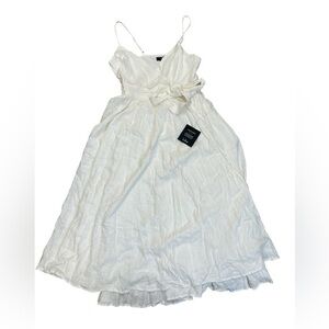 Lulus Spaghetti Strap Midi Cream Dress